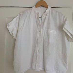 Everlane cotton short-sleeve button down white size 6